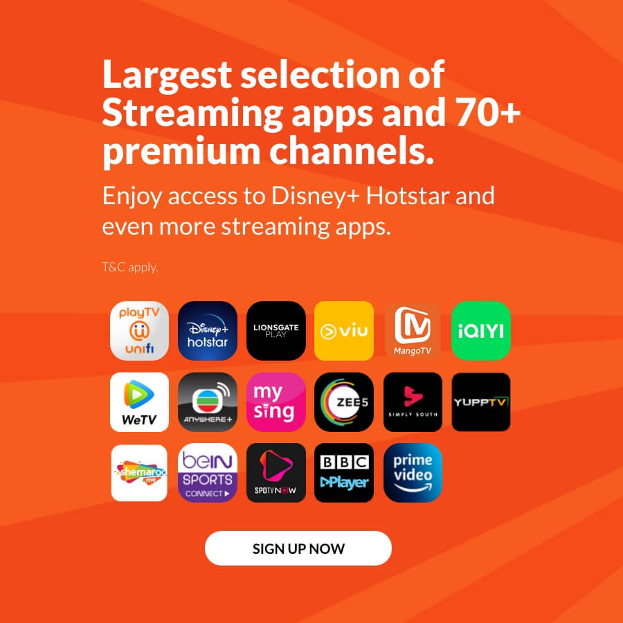 Free streaming apps and 70+ premium channels