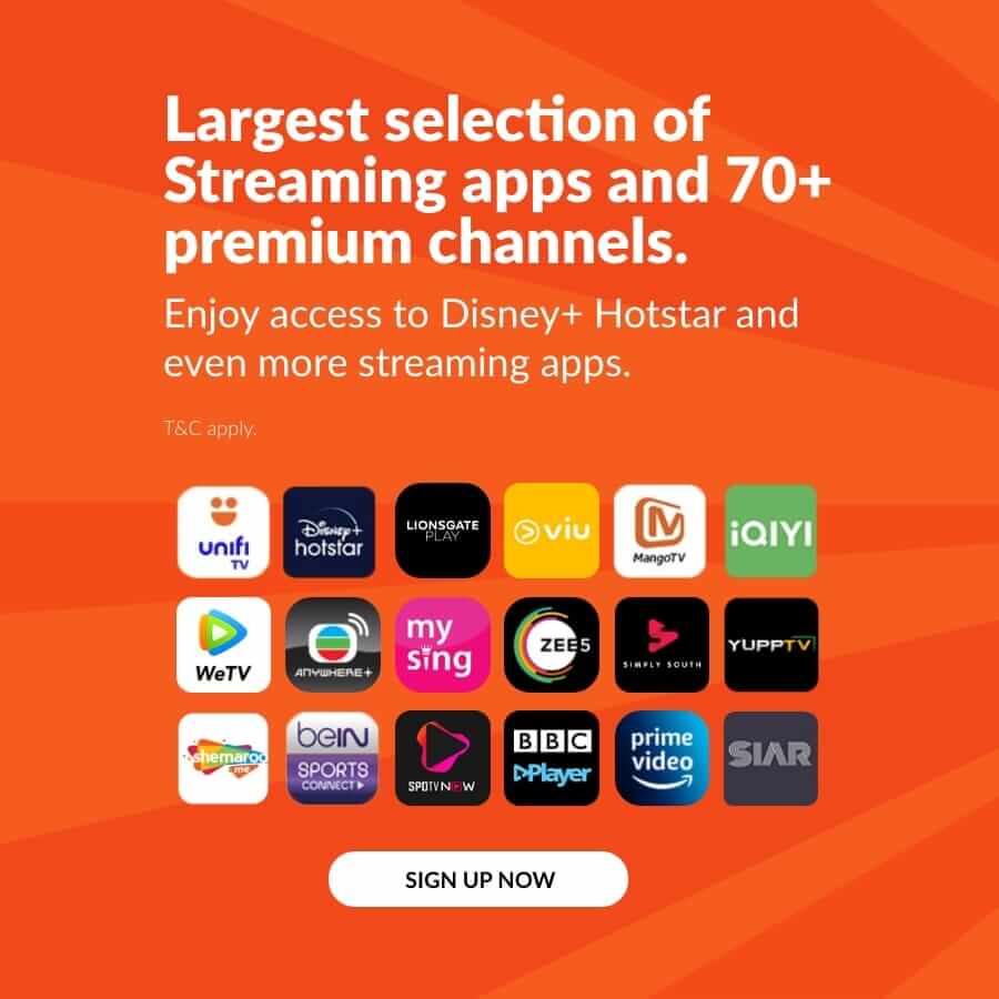 Free streaming apps and 70+ premium channels